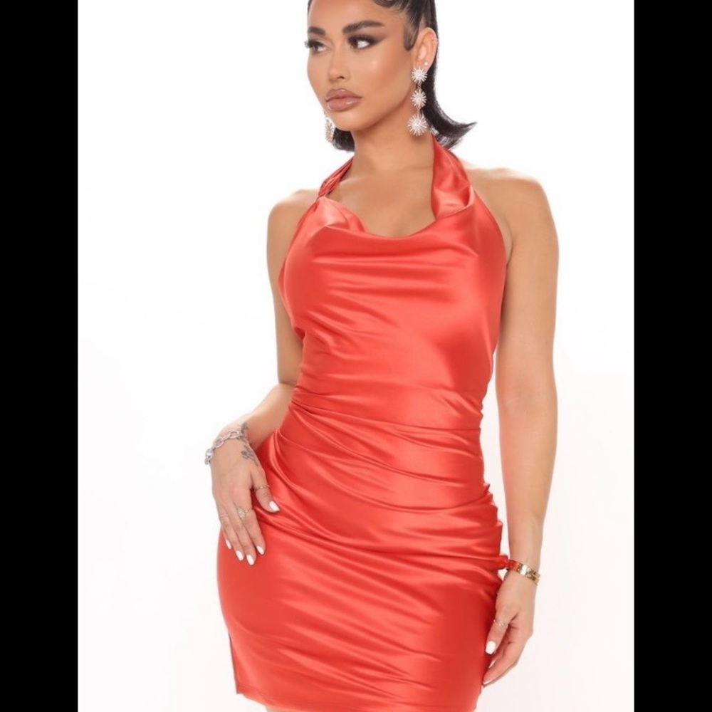 Fashion Nova Vibrant Red Backless Dress